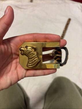 Avignon Belt - Genuine Leather - Vintage Leopard Print Size M